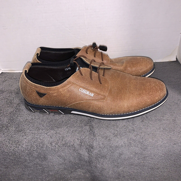 Cosidram Shoes Men’s Size 13 US 48 EU Casual Brown Leather Oxford Slip-On - Picture 3 of 6